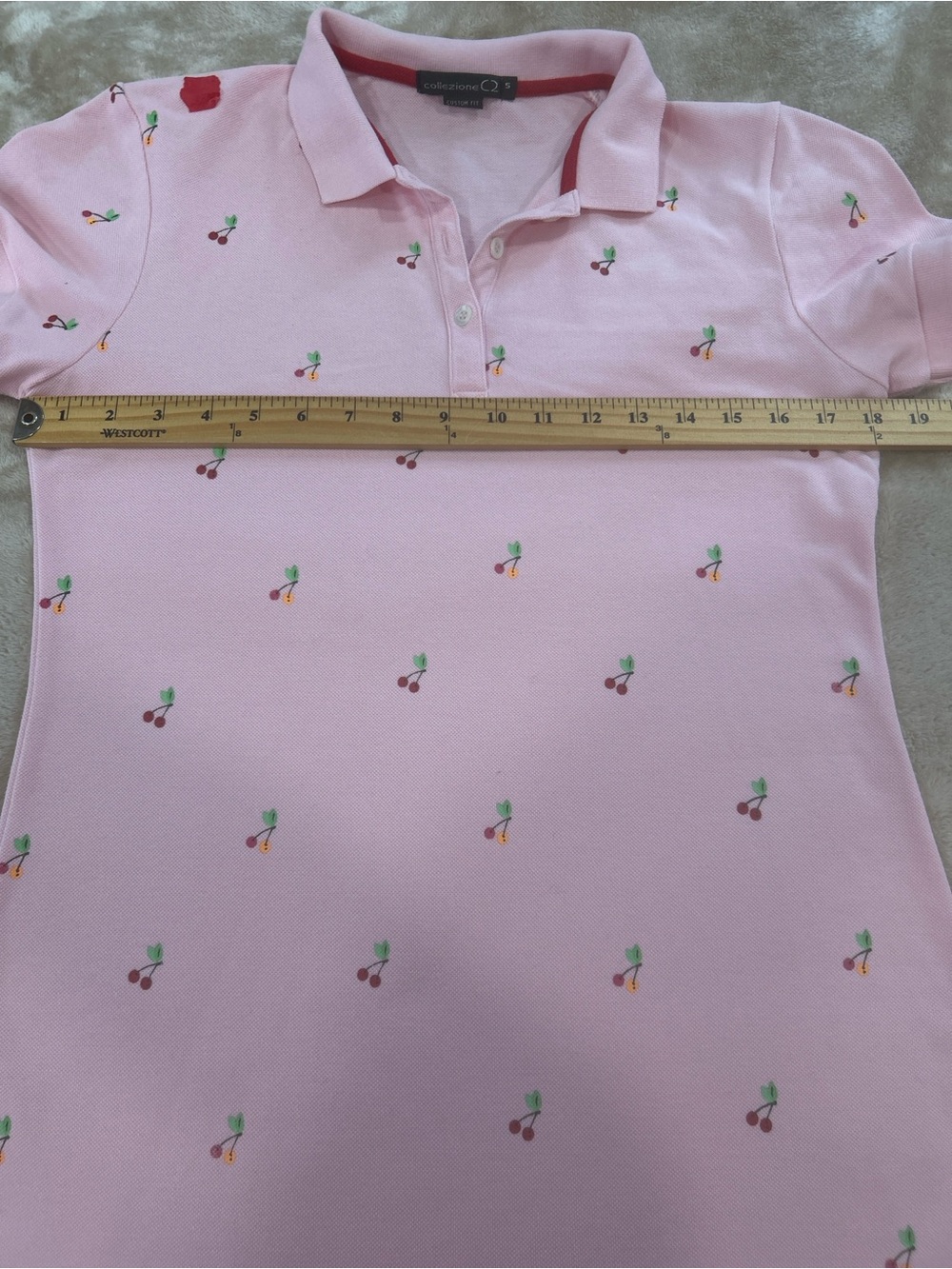 Collezione C2 Cherry Print Polo Dress Womens Small Pink Preppy tennis club retro - Picture 5 of 10